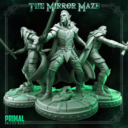 Augur Elf Warrior | The Mirror Maze | TTRPG D&D Miniature | Primal Collectibles