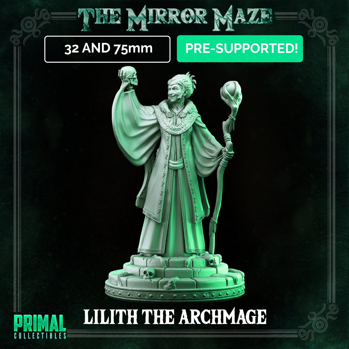 Lilith Archmage | Tabletop Scale | TTRPG D&D Miniature | Primal Collectibles