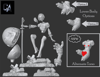 1:12 Warrior Android | Resin Garage Kit Sculpture Anime Video Game Fan Art Statue | CA 3D Studios