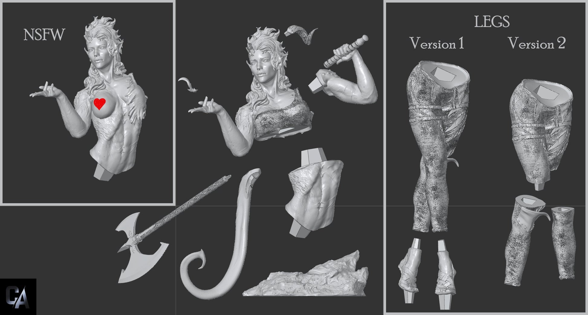 1:12 Spicy Barbarian | Resin Garage Kit Sculpture Anime Video Game Fan Art Statue | CA 3D Studios