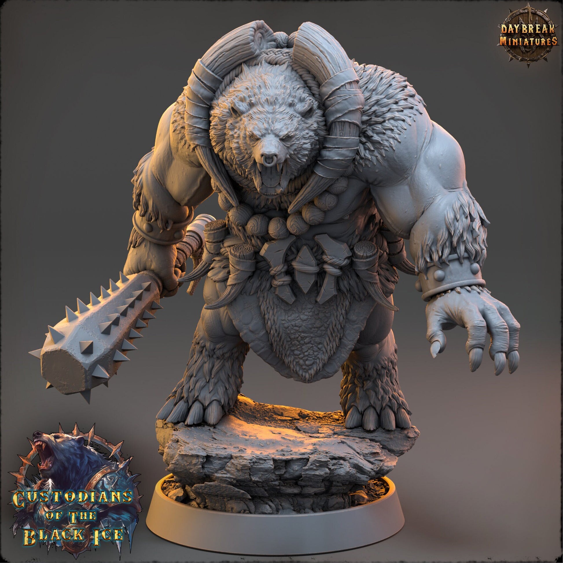 Bear Folk - The Custodians of the Black Ice | Tabletop or Display Scale | D&D Mini | Daybreak Miniatures