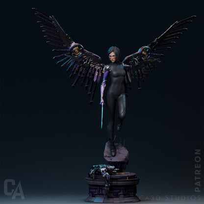 1:12 Winged Cyborg | Resin Garage Kit Sculpture Anime Video Game Fan Art Statue | CA 3D Studios