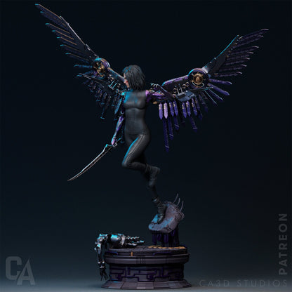 1:12 Winged Cyborg | Resin Garage Kit Sculpture Anime Video Game Fan Art Statue | CA 3D Studios