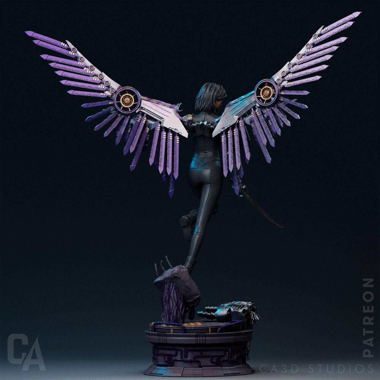 1:12 Winged Cyborg | Resin Garage Kit Sculpture Anime Video Game Fan Art Statue | CA 3D Studios