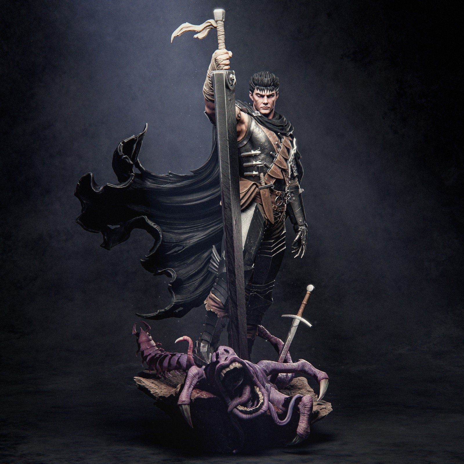 1:12 Black Swordsman | Resin Garage Kit Sculpture Anime Manga Fan Art Statue | CA 3D Studios