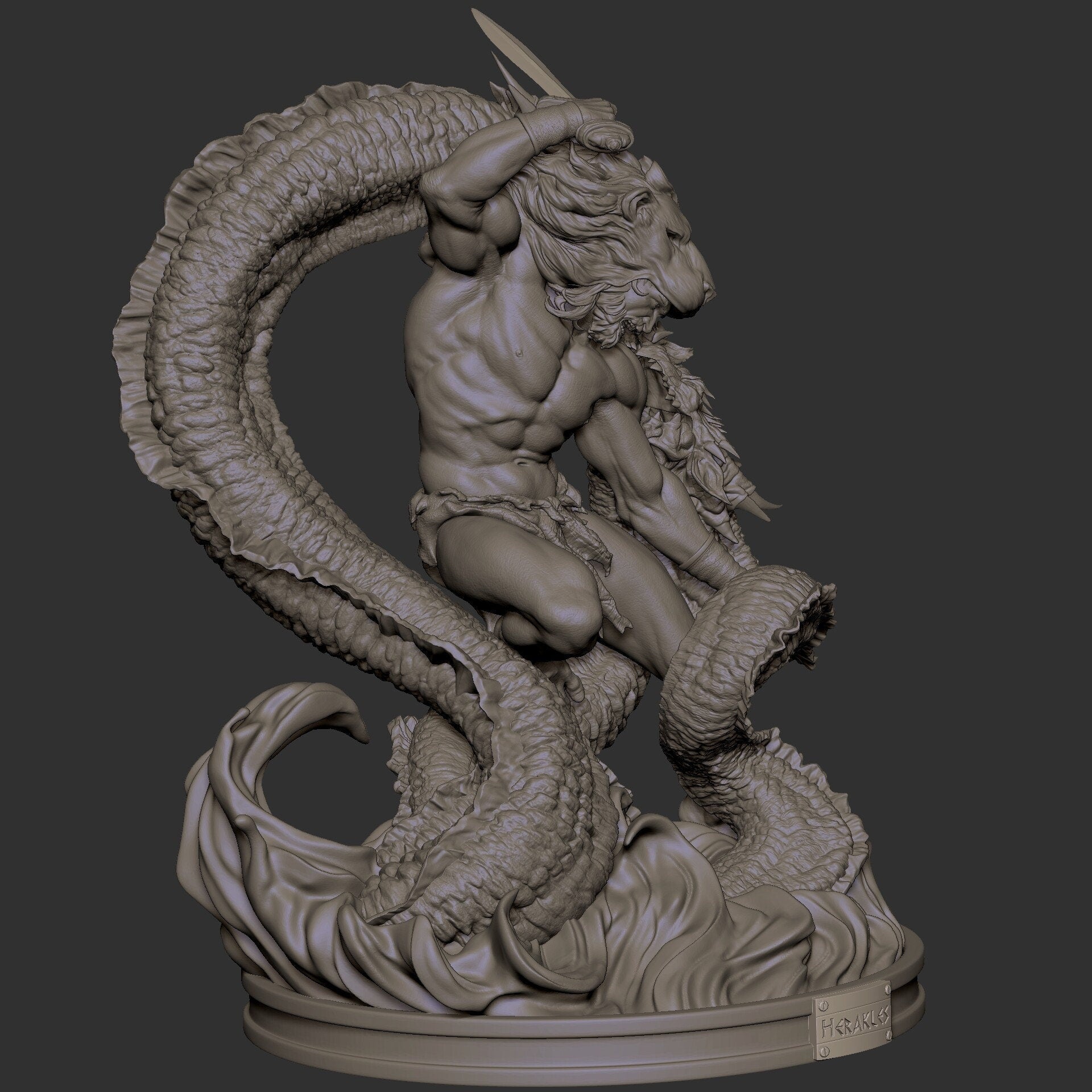 Greek Demi-God, Heracles, Hercules | Resin Garage Kit Sculpture Anime Video Game Fan Art Statue | CA 3D Studios