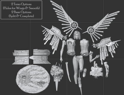 1:12 Winged Cyborg | Resin Garage Kit Sculpture Anime Video Game Fan Art Statue | CA 3D Studios