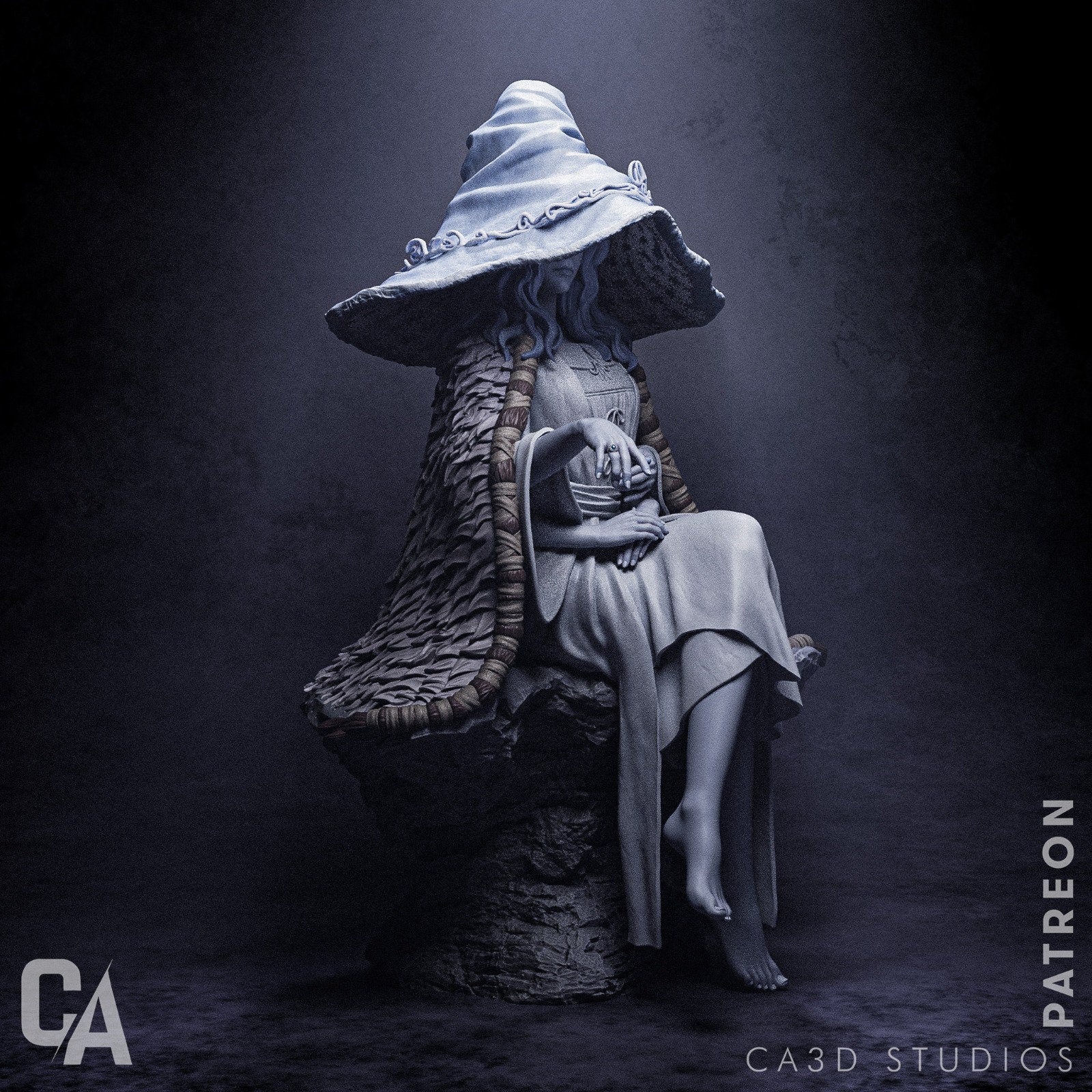 Blue Witch | Resin Garage Kit Sculpture Anime Video Game Fan Art Statue | CA 3D Studios