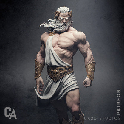 Greek God of the Sky, Zeus | Resin Garage Kit Sculpture Anime Video Game Fan Art Statue | CA 3D Studios