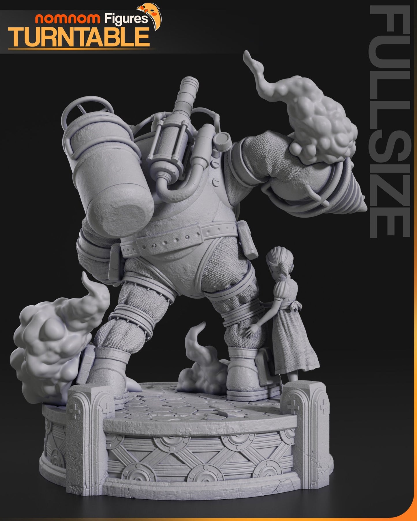 Bouncer and Little Sister | Resin Garage Kit Figure Game Fan Art | Nomnom Figures