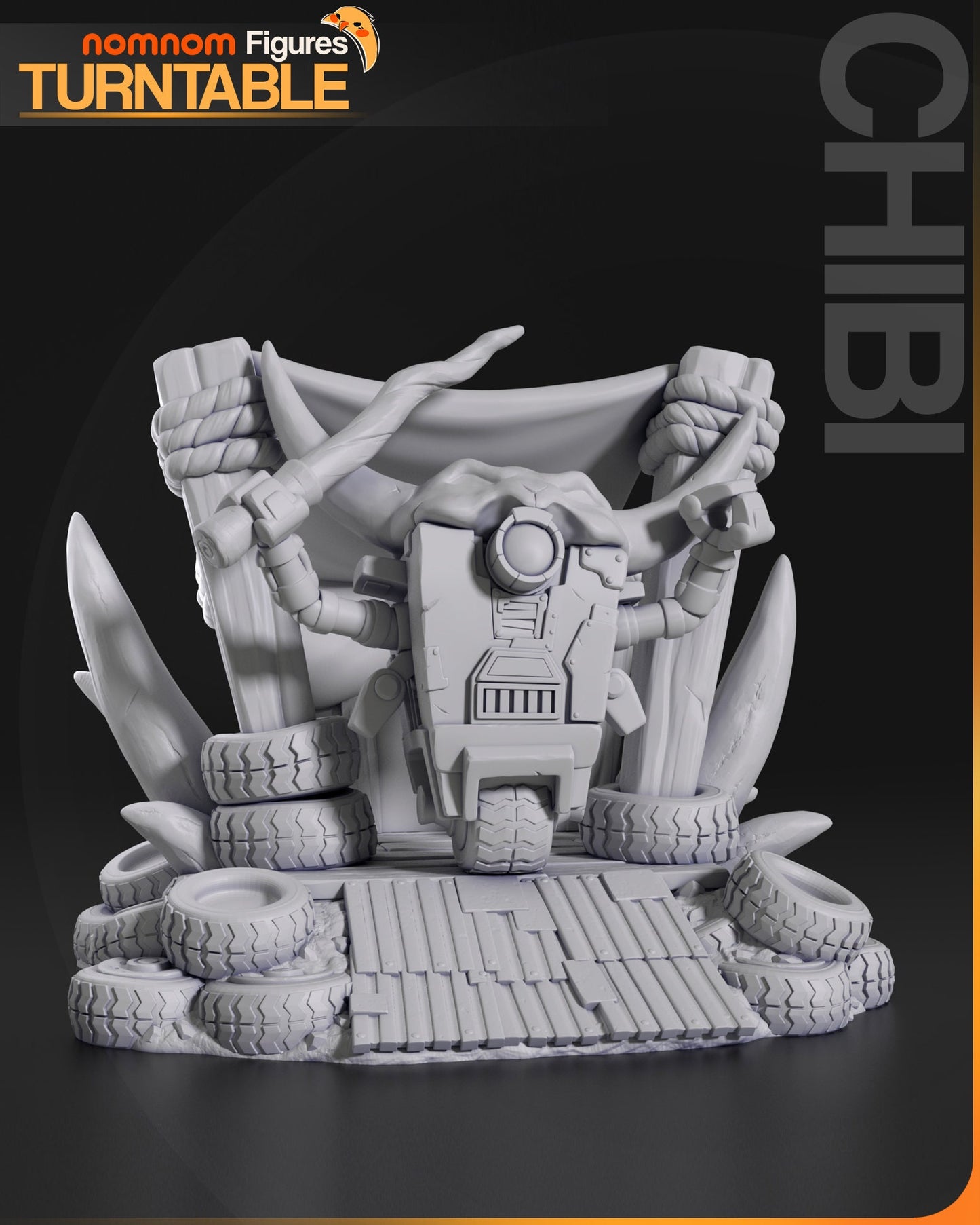 Chibi Loudmouth Robot | Resin Garage Kit Figure Game Fan Art | Nomnom Figures