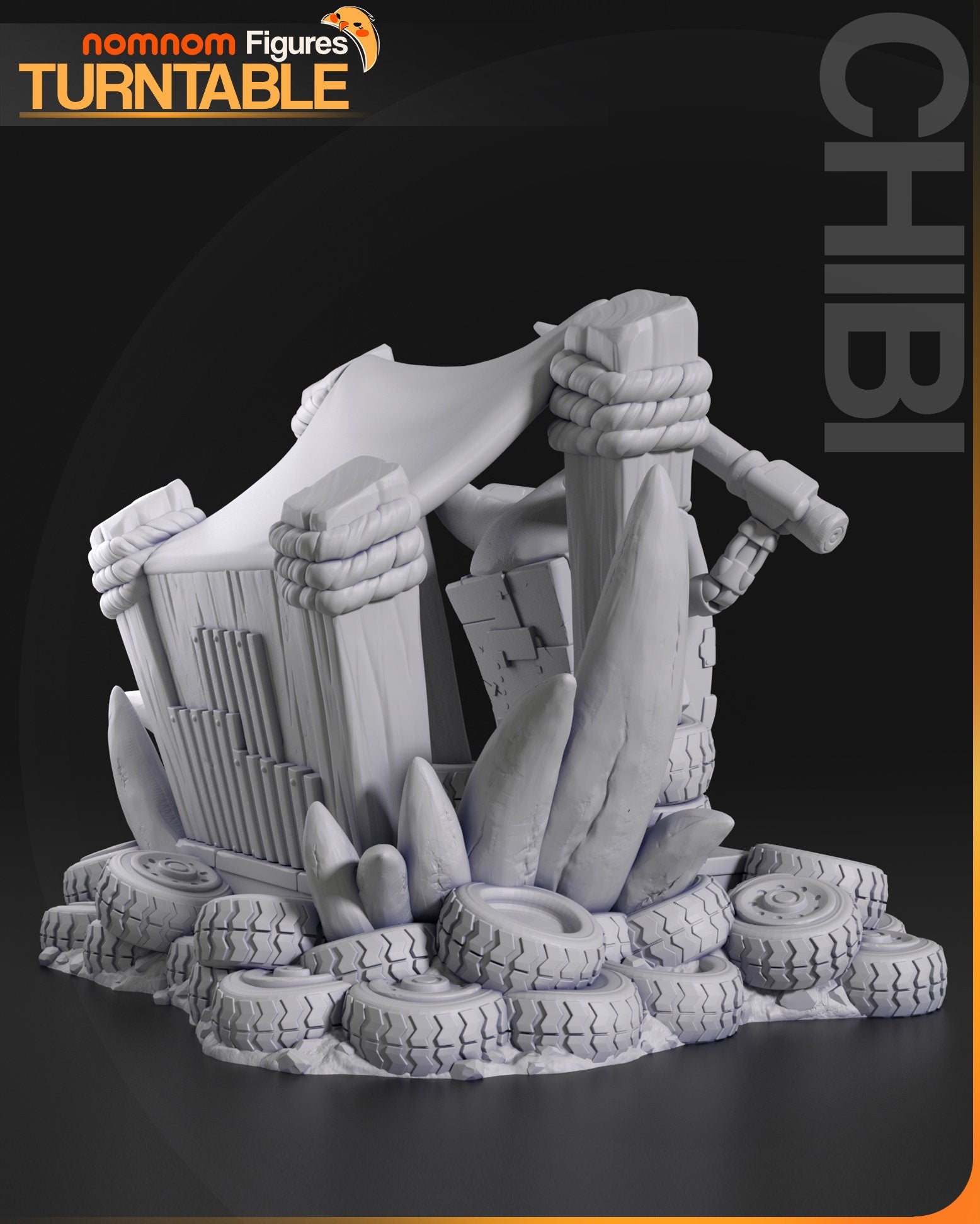 Chibi Loudmouth Robot | Resin Garage Kit Figure Game Fan Art | Nomnom Figures