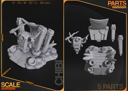 Chibi Loudmouth Robot | Resin Garage Kit Figure Game Fan Art | Nomnom Figures