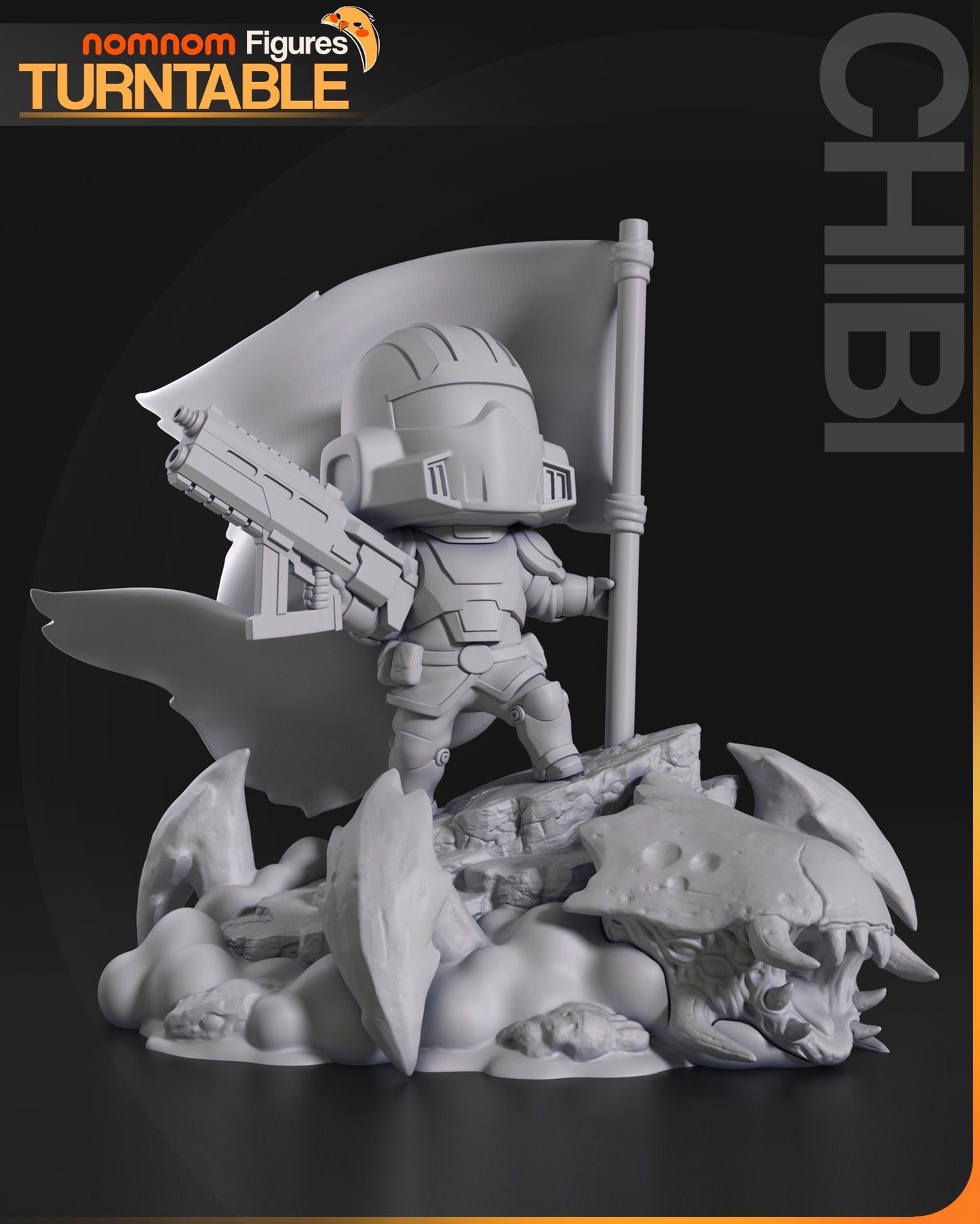 Cute Liberty Soldier | Resin Garage Kit Figure Game Fan Art | Nomnom Figures