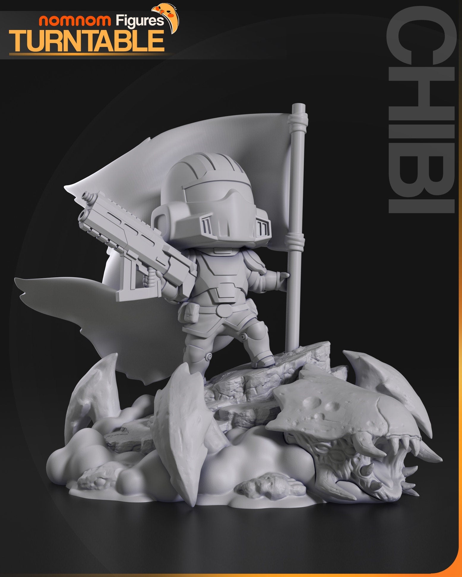 Cute Liberty Soldier | Resin Garage Kit Figure Game Fan Art | Nomnom Figures