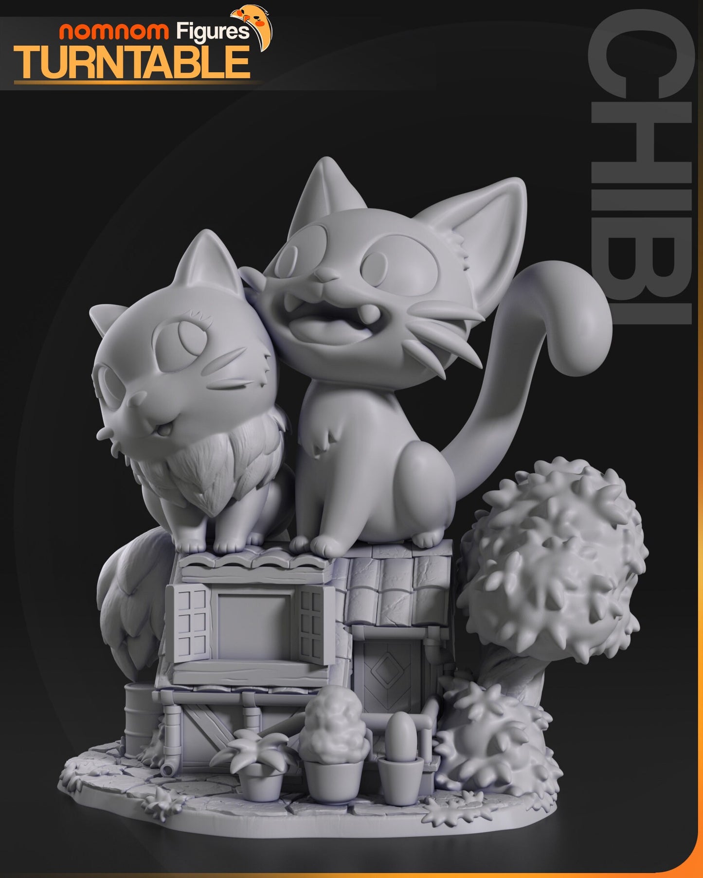 Chibi Delivery Kitty | Resin Garage Kit Figure Anime Fan Art | Nomnom Figures
