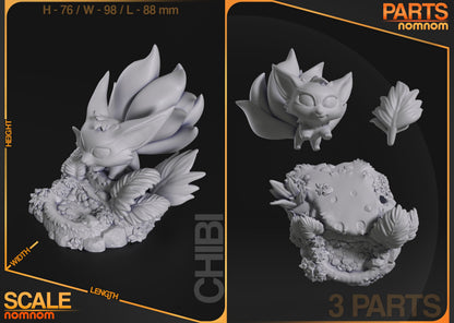 Chibi Fox Demon | Resin Garage Kit Figure Anime Manga Fan Art | Nomnom Figures