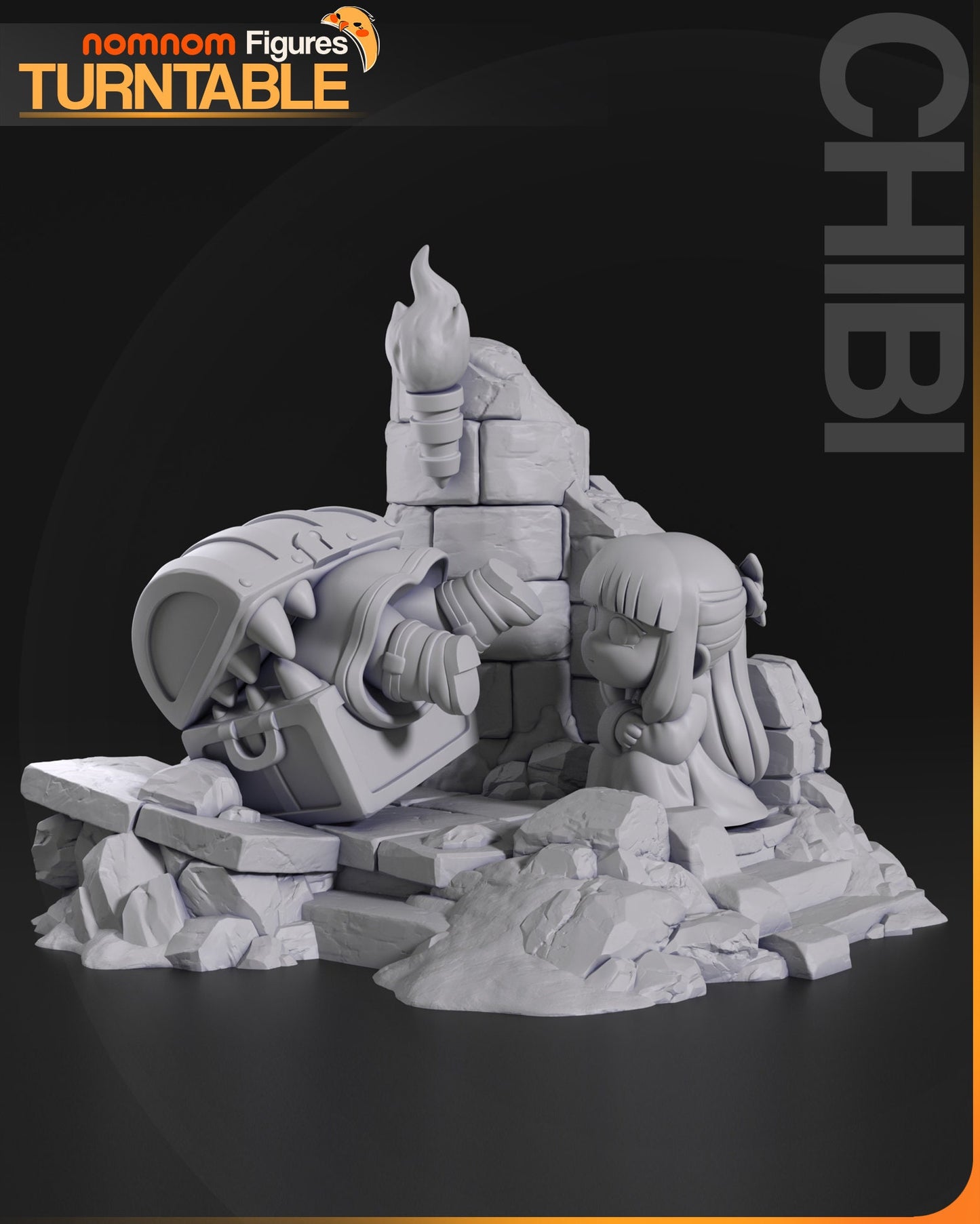 Chibi Mimic Fight | Resin Garage Kit Figure Anime Fan Art | Nomnom Figures