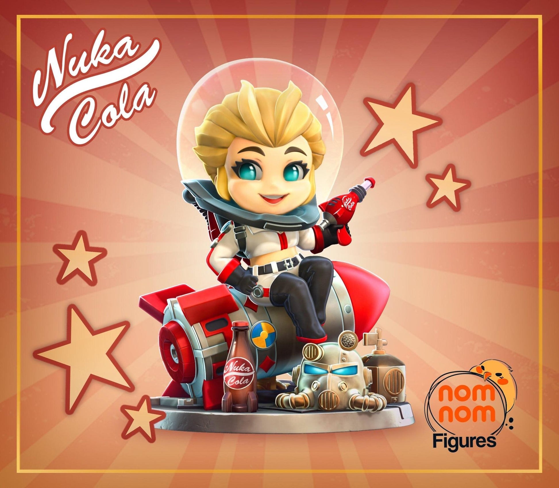 Chibi Nuclear Cola Girl | Resin Garage Kit Figure Game Fan Art | Nomnom Figures
