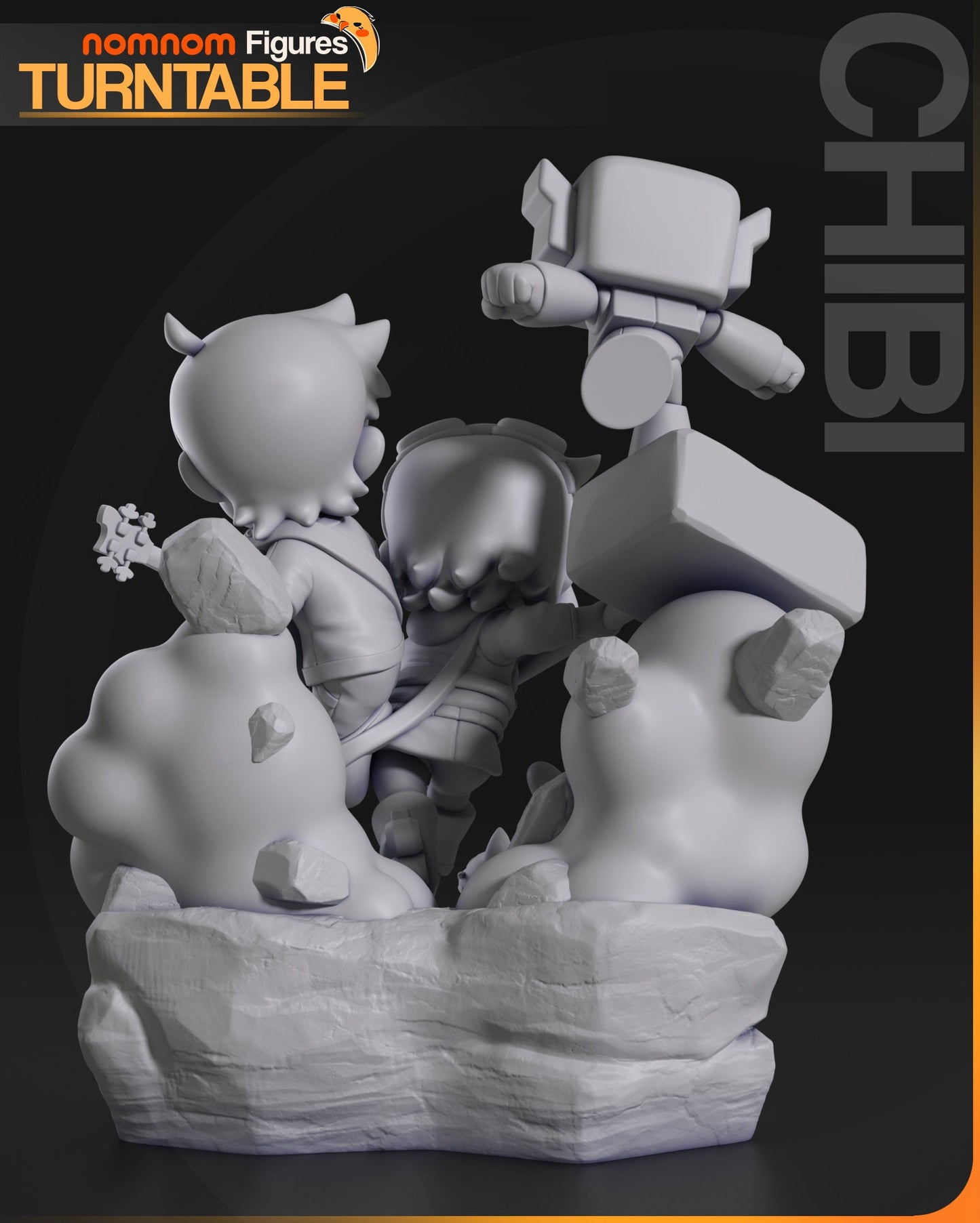 Chibi Love Story | Resin Garage Kit Figure Comic Fan Art | Nomnom Figures