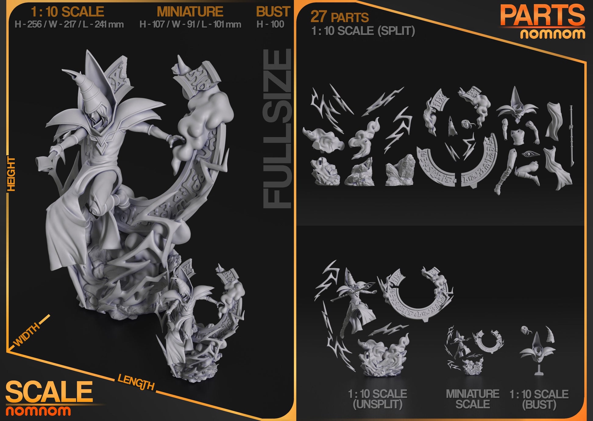 1:10 Dark Magician | Resin Garage Kit Figure Fan Art | Nomnom Figures