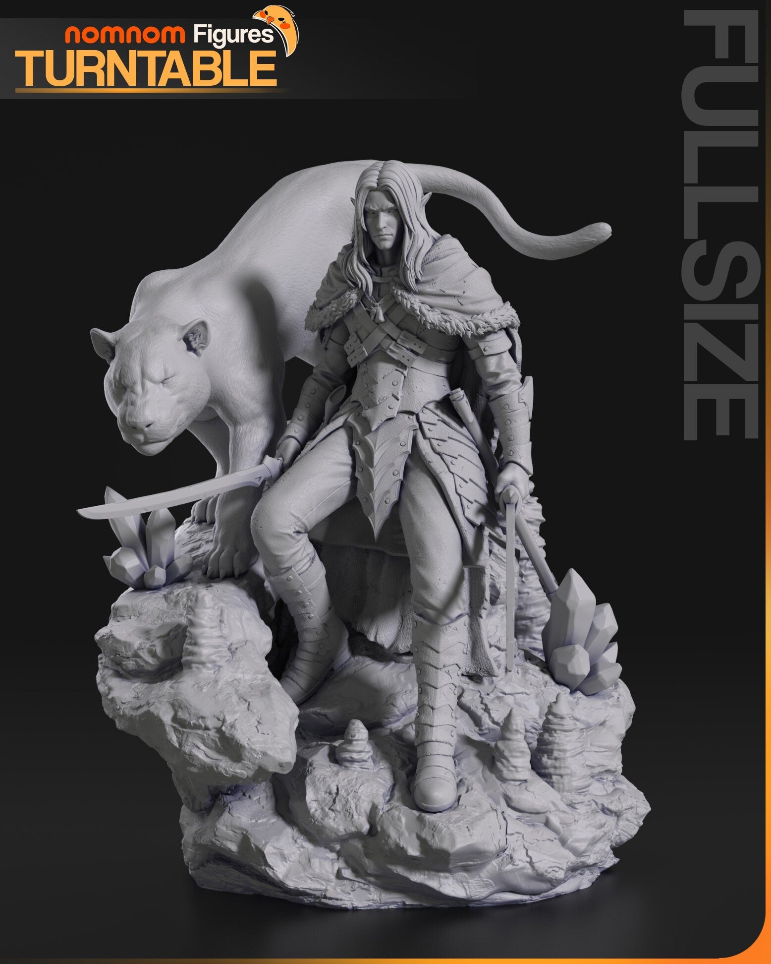 Dark Elf Ranger | Resin Garage Kit Figure D&D Game Fan Art | Nomnom Figures