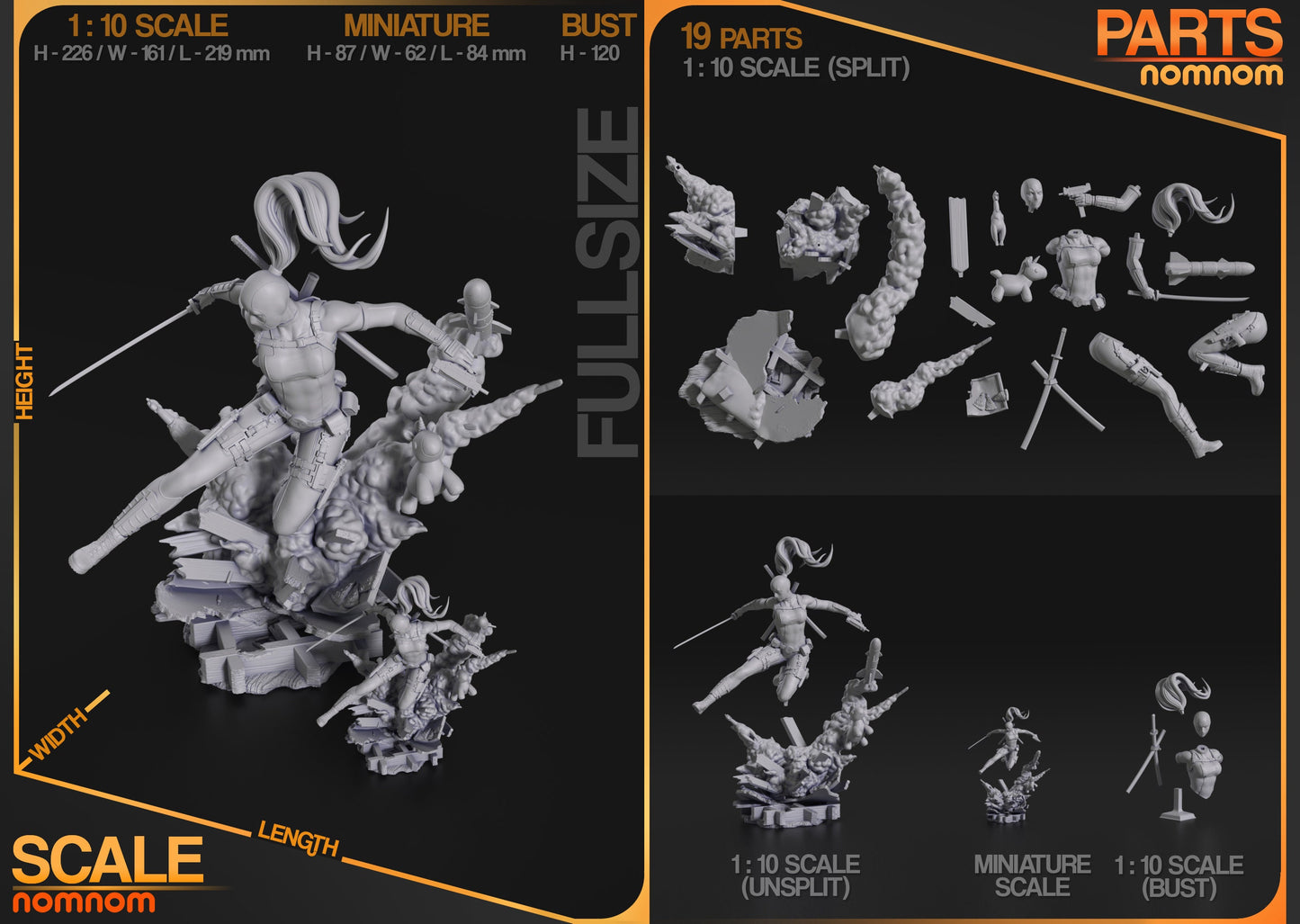 Earth-3010 Mouthy Merc | Resin Garage Kit Figure Comic Fan Art | Nomnom Figures