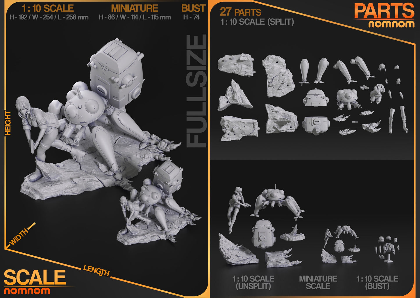 Section 9 Cyberhero | Resin Garage Kit Figure Anime Fan Art | Nomnom Figures