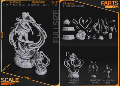 Pretty Moon Senshi | Resin Garage Kit Figure Anime Fan Art | Nomnom Figures