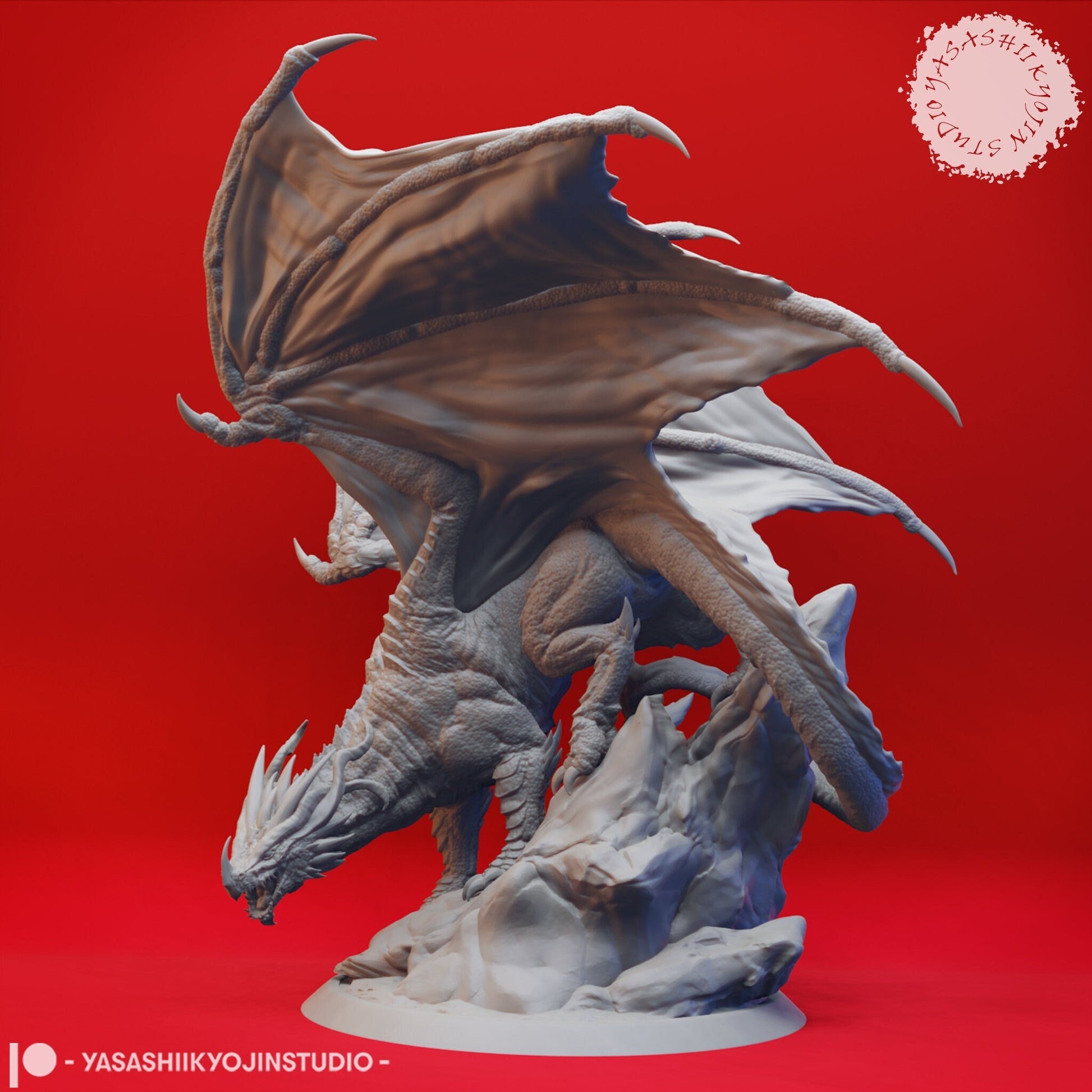 Dragon, Ancient Red | TABLETOP SCALE | D&D TTRPG Monster Miniature | Yasashii Kyojin Studio