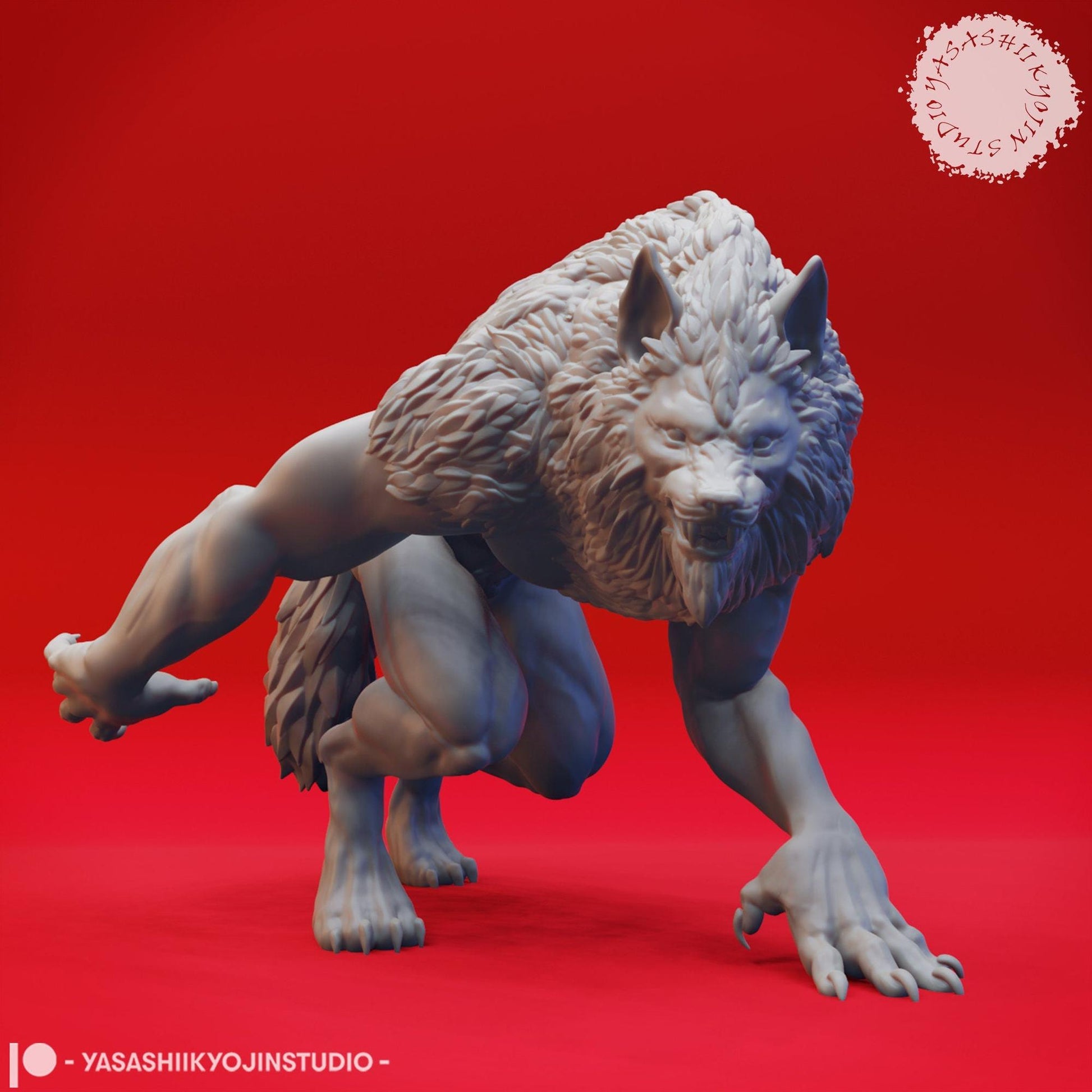 Werewolves and Wolves | TABLETOP SCALE | D&D TTRPG Monster Miniature | Yasashii Kyojin Studio
