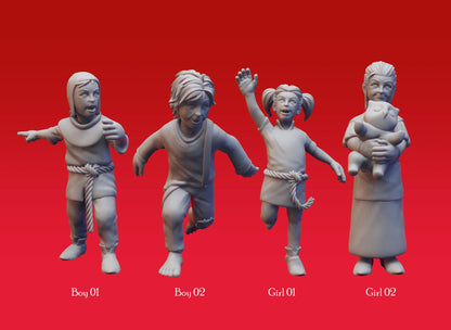 Townsfolk NPCs | TABLETOP SCALE | D&D TTRPG Monster Miniature | Yasashii Kyojin Studio