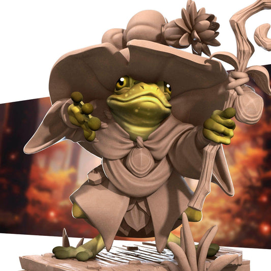 Frogfolk Wizard | TABLETOP SCALE | D&D Humblewood TTRPG Miniature | Bite the Bullet