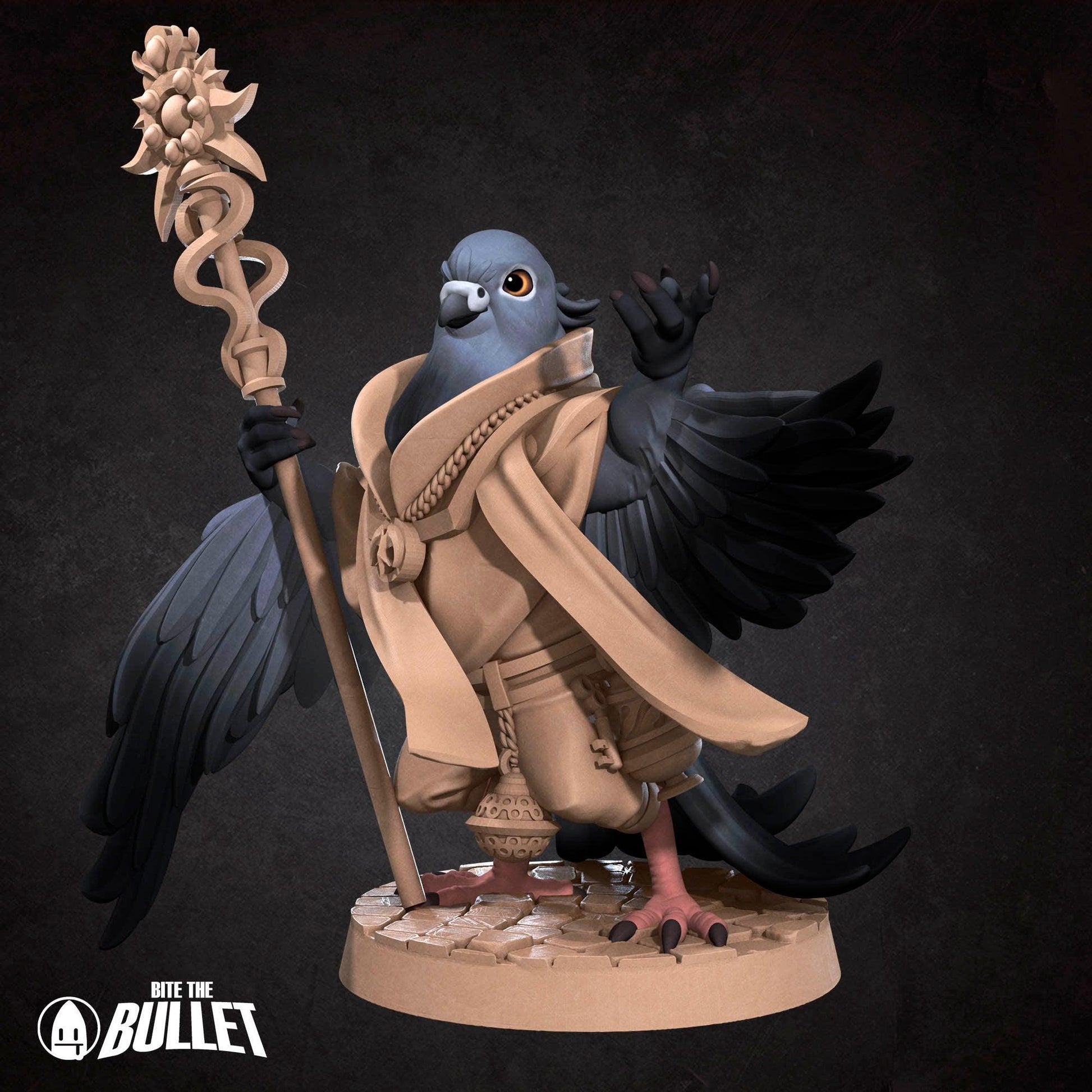 Pidgeonfolk Cleric | TABLETOP SCALE | D&D Humblewood TTRPG Miniature | Bite the Bullet