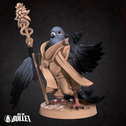 Pidgeonfolk Cleric | TABLETOP SCALE | D&D Humblewood TTRPG Miniature | Bite the Bullet
