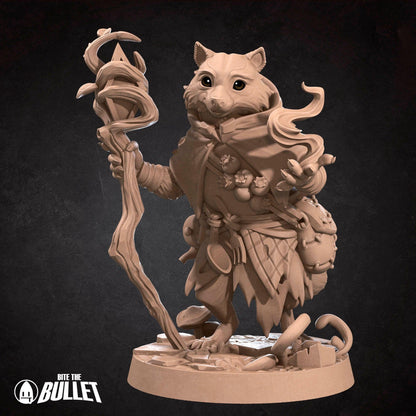 Raccoonfolk Druid | TABLETOP SCALE | D&D Humblewood TTRPG Miniature | Bite the Bullet