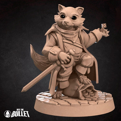 Raccoonfolk Thief | TABLETOP SCALE | D&D Humblewood TTRPG Miniature | Bite the Bullet