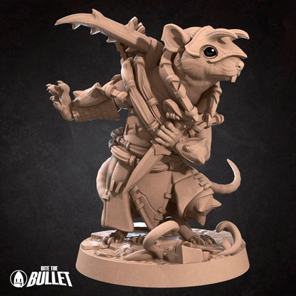 Ratfolk Hunter | TABLETOP SCALE | D&D Humblewood TTRPG Miniature | Bite the Bullet