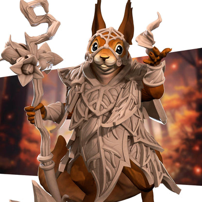 Squirrelfolk Sorceress | TABLETOP SCALE | D&D Humblewood TTRPG Miniature | Bite the Bullet