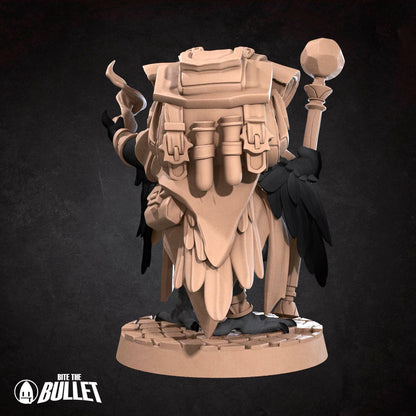 Crowfolk Warlock | TABLETOP SCALE | D&D Humblewood TTRPG Miniature | Bite the Bullet