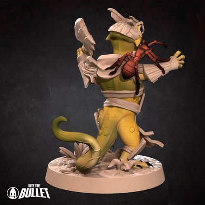 Lizardfolk Barbarian | TABLETOP SCALE | D&D Humblewood TTRPG Miniature | Bite the Bullet