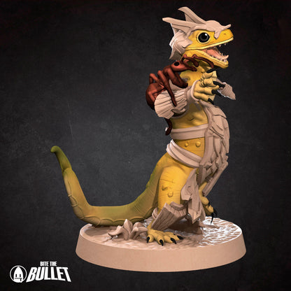 Lizardfolk Barbarian | TABLETOP SCALE | D&D Humblewood TTRPG Miniature | Bite the Bullet