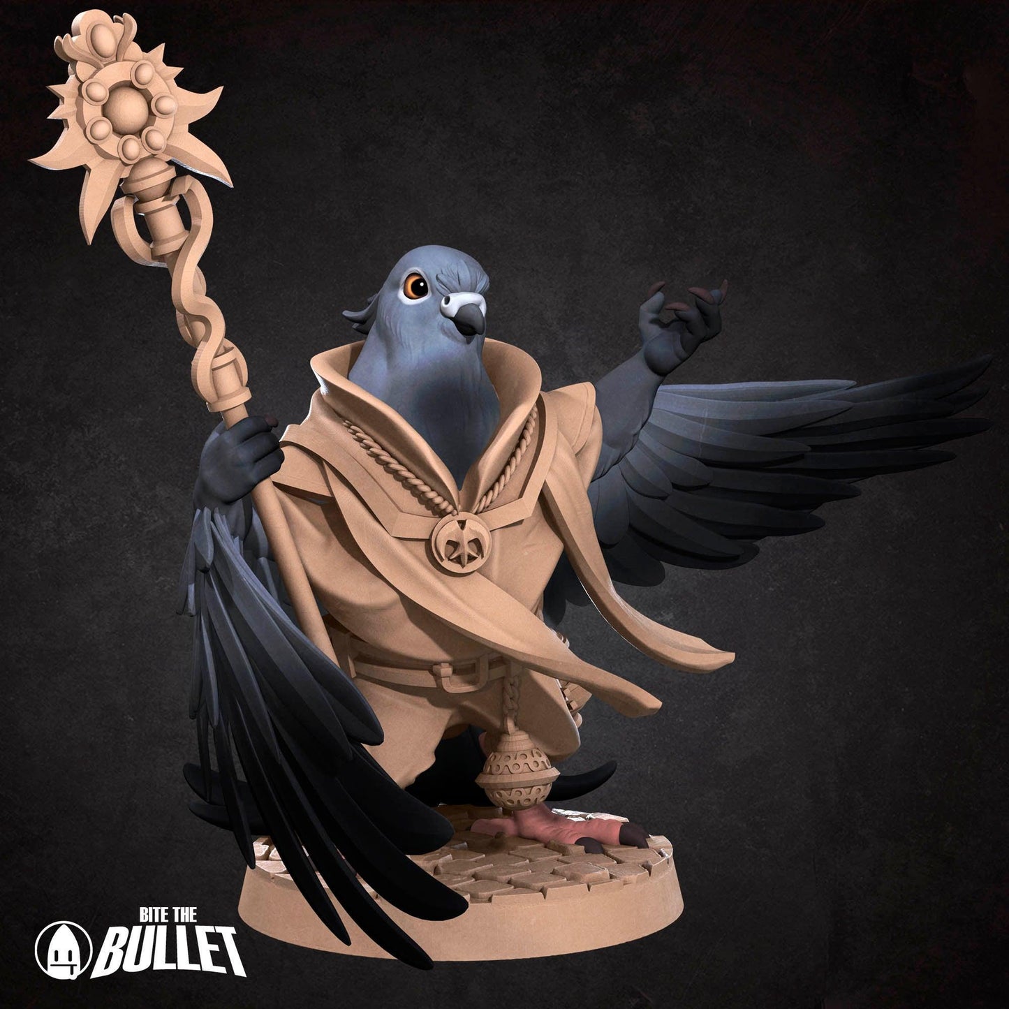 Pidgeonfolk Cleric | TABLETOP SCALE | D&D Humblewood TTRPG Miniature | Bite the Bullet