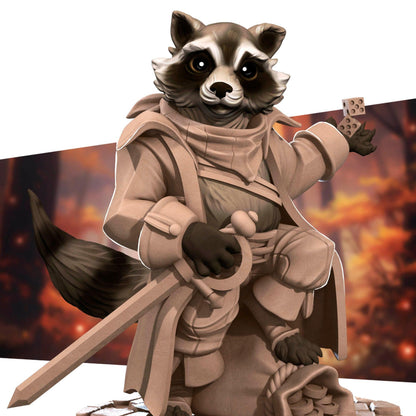 Raccoonfolk Thief | TABLETOP SCALE | D&D Humblewood TTRPG Miniature | Bite the Bullet