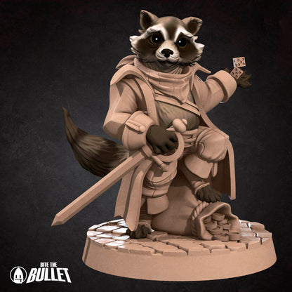 Raccoonfolk Thief | TABLETOP SCALE | D&D Humblewood TTRPG Miniature | Bite the Bullet
