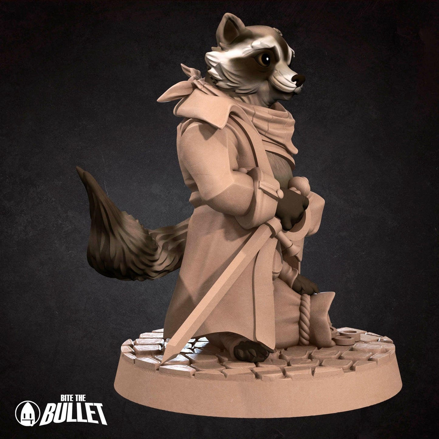 Raccoonfolk Thief | TABLETOP SCALE | D&D Humblewood TTRPG Miniature | Bite the Bullet