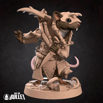 Ratfolk Hunter | TABLETOP SCALE | D&D Humblewood TTRPG Miniature | Bite the Bullet