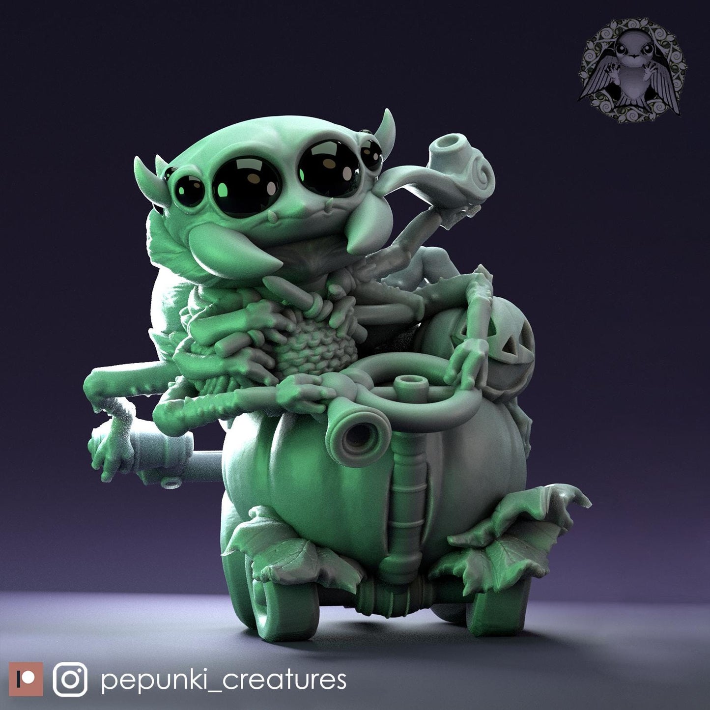 Little Spider Pumpkin | Tabletop or Display Scale | D&D Humblewood TTRPG Miniature | Pepunki Creatures