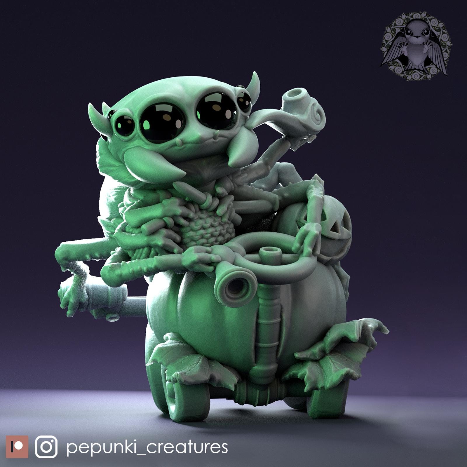 Little Spider Pumpkin | Tabletop or Display Scale | D&D Humblewood TTRPG Miniature | Pepunki Creatures