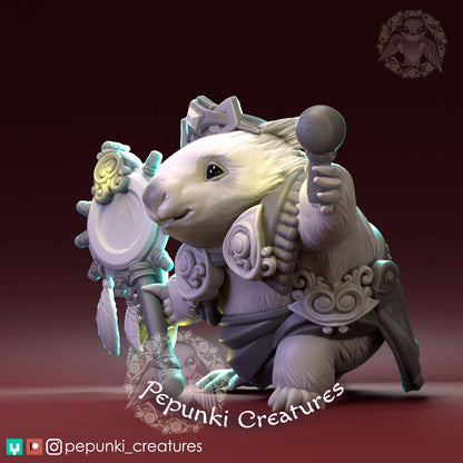 Wombat Shaman Wizard | Tabletop or Display Scale | D&D Humblewood TTRPG Miniature | Pepunki Creatures
